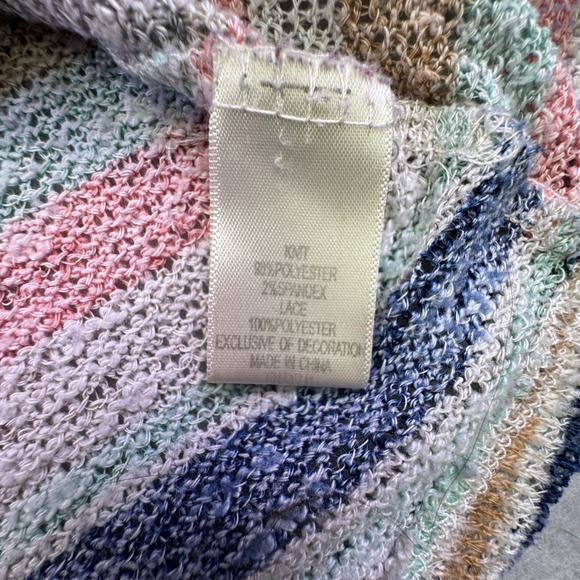 Self Esteem Hoodie Sweater Women's Medium Lightweight Hooded Pullover Striped - Picture 4 of 6